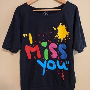 Off-the Shoulder "I Miss You" Top